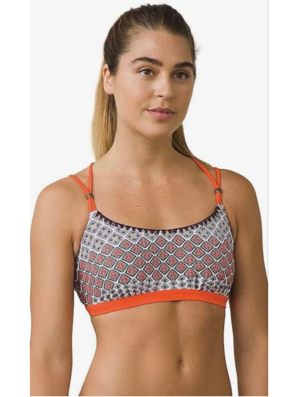 PrAna Electric Orange Sevilla Swim Bikini top Size Small